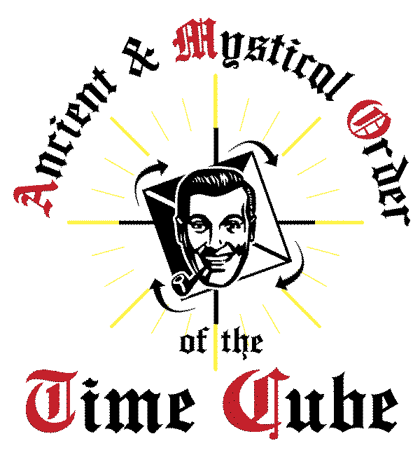 The AMOTC logo, featuring a representation of the Time Cube with Dobbshead emblazoned on it